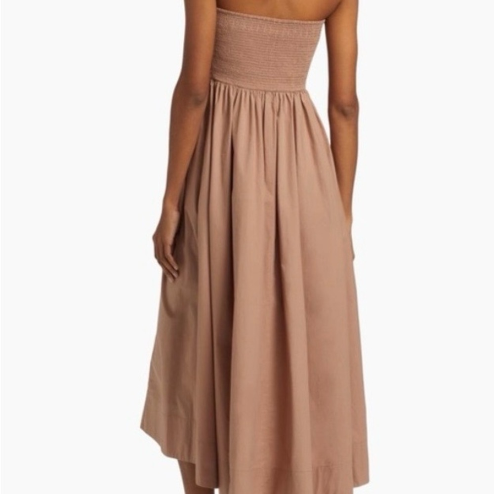 XiRENA Strapless Ruched Bodice Maxi Dress in Taupe - Picture 2 of 6